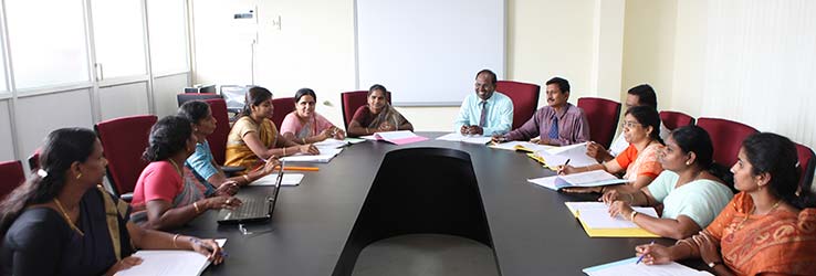 Alpha arts and science chennai staffs in a conference meeting