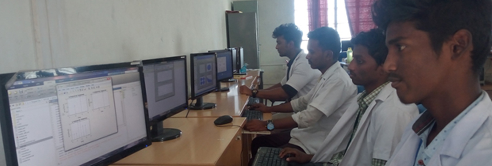 Alpha students using lab equipments in college Digital Signal Processing laboratory