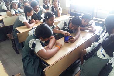 Alpha Matriculation Middle School Chennai - students listening